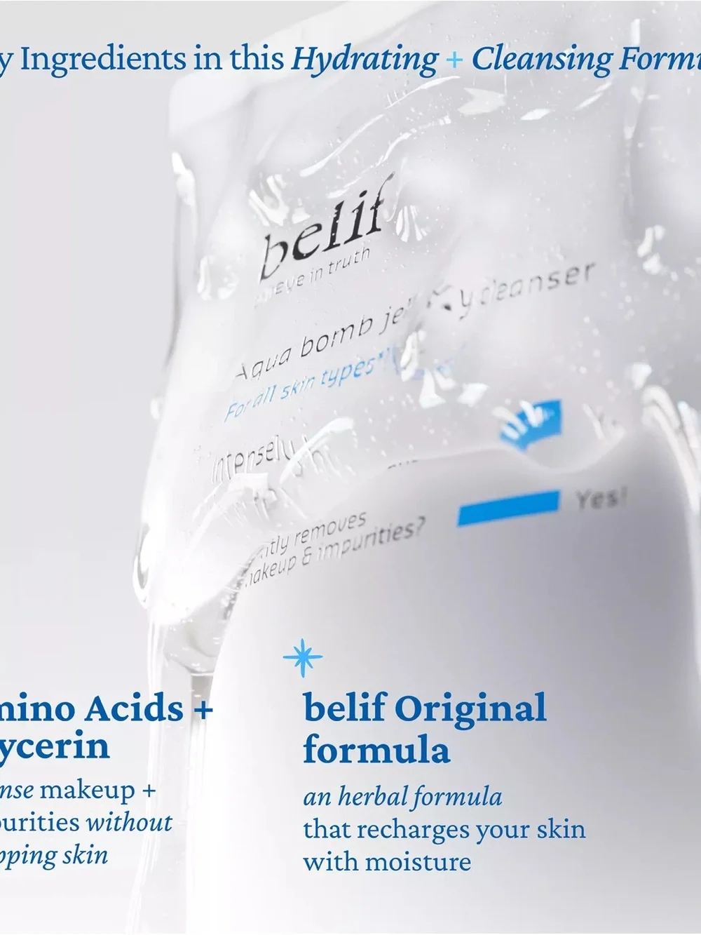 NIB BELIF Aqua Bomb Jelly Cleanser - 160ml / 5.4 oz.